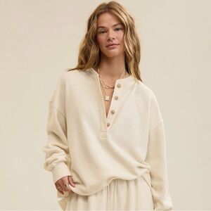 AERIE - Cream Sherpa Sweatshirt